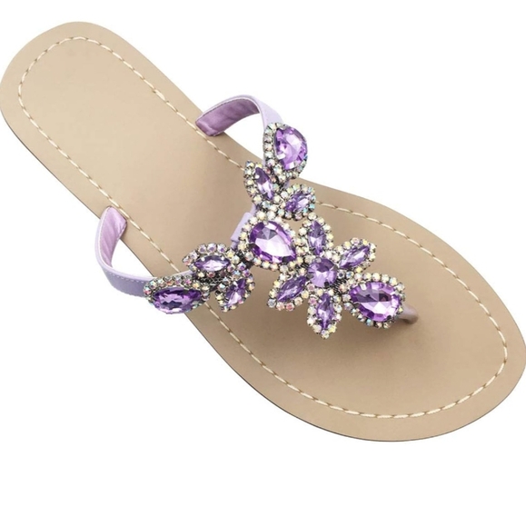 Ladies Rhinestone Sandals - Picture 1 of 2